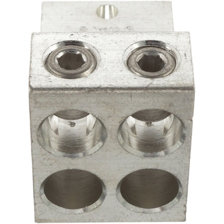 Panduit Mechanical Lug, 600 kcmil Max, 2 Conductor, 2 Hole, 3/8 in Stud, Aluminum LAM4SB600-38-1Y